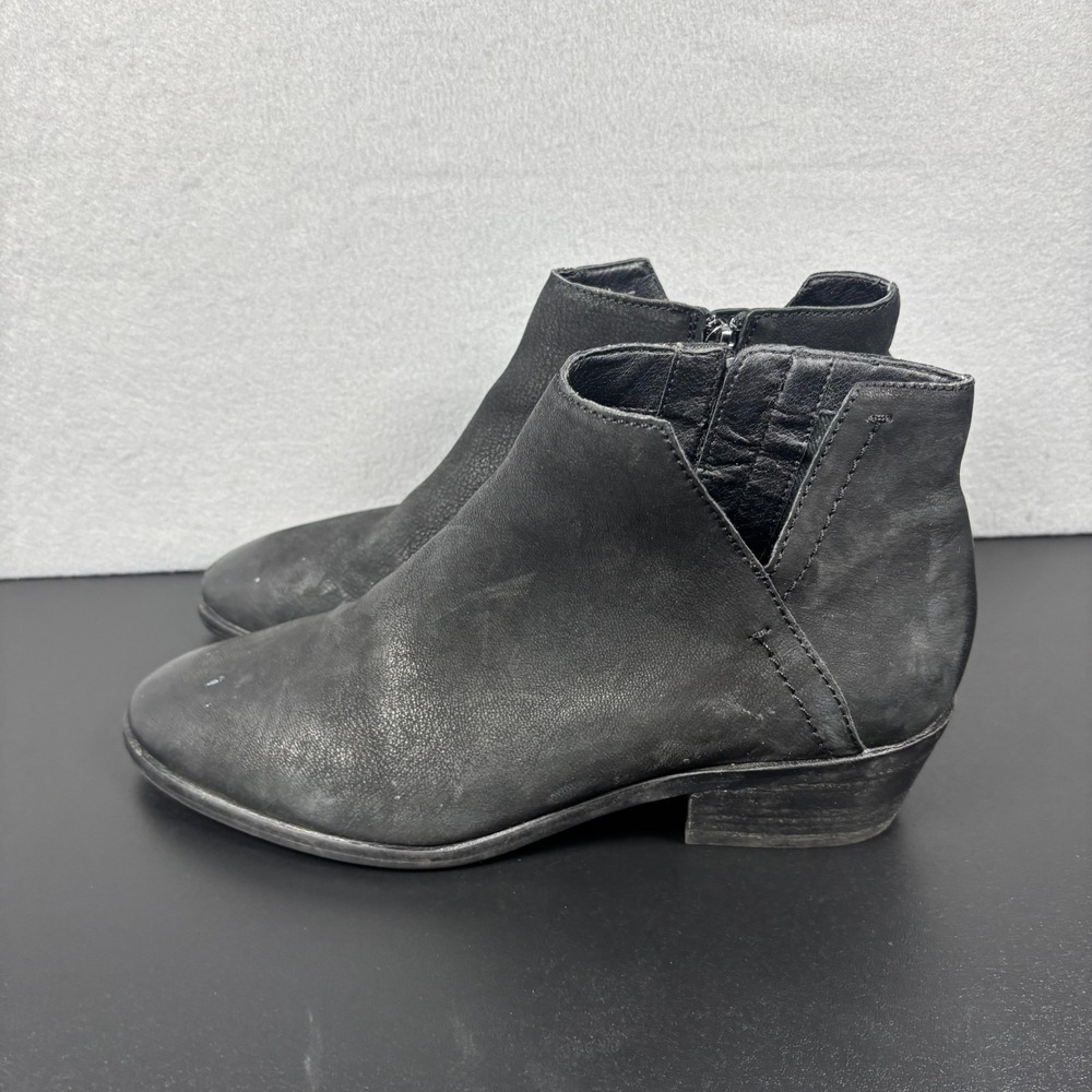 Frye & co. Leather V Cutout Zip Booties Ankle Boots Caden Black Size 10M Casual